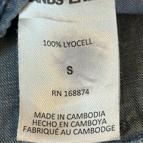 Lands' End Blue Denim Chambray Tiered Midi Dress Size S Lyocell - Picture 9 of 12